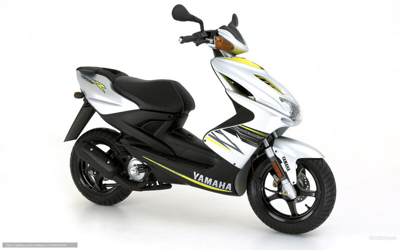 White and black Yamaha scooter