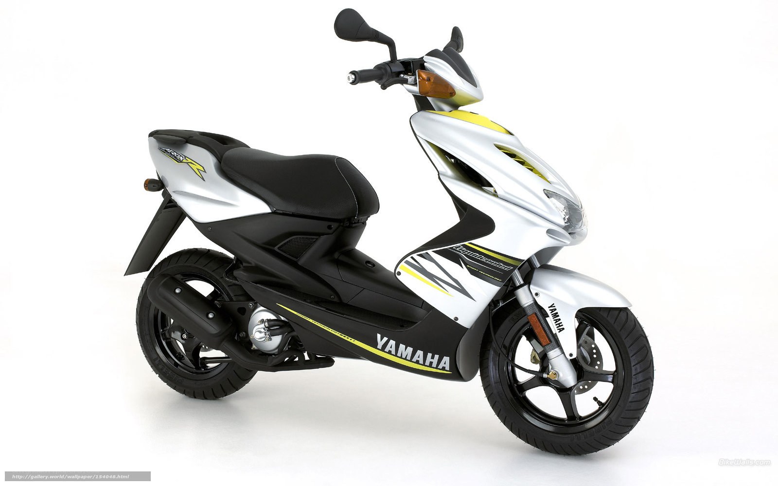 White and black Yamaha scooter