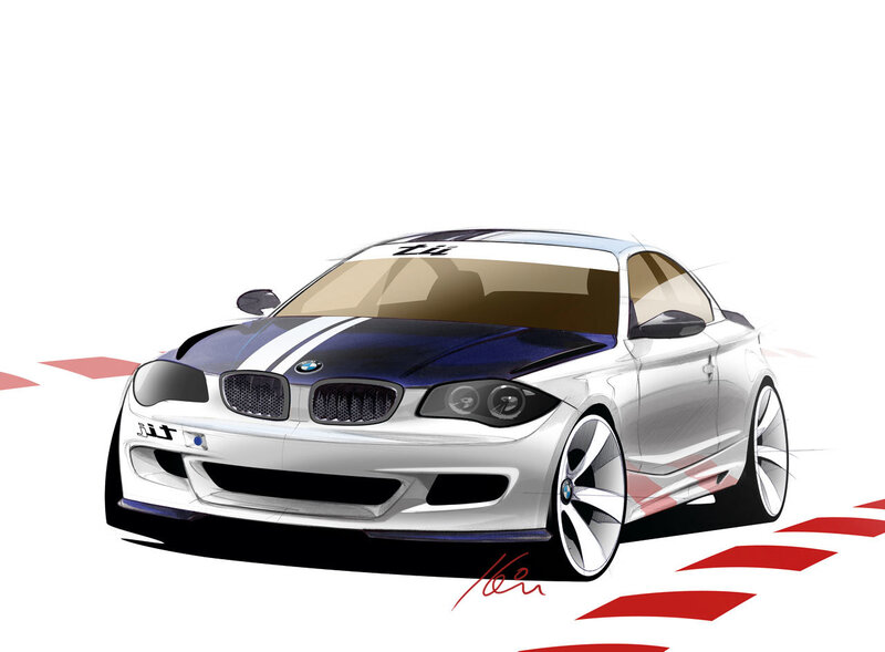 White and Blue BMW Car