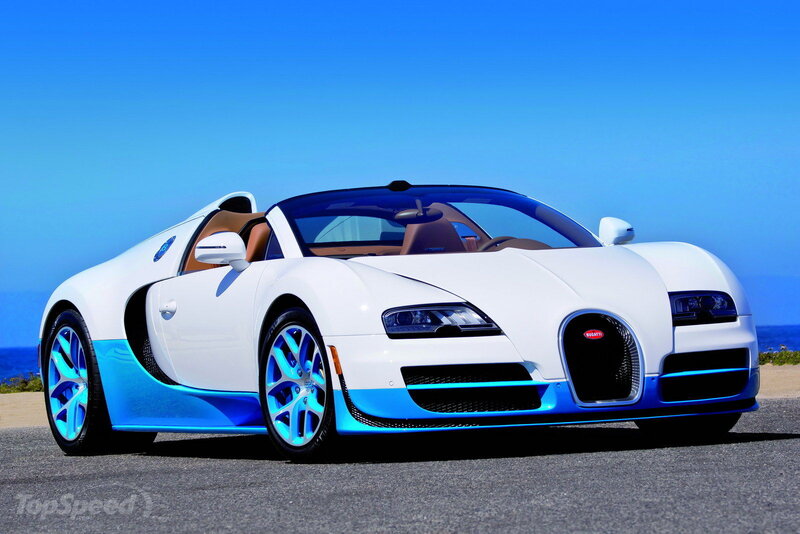 White and Blue Bugatti