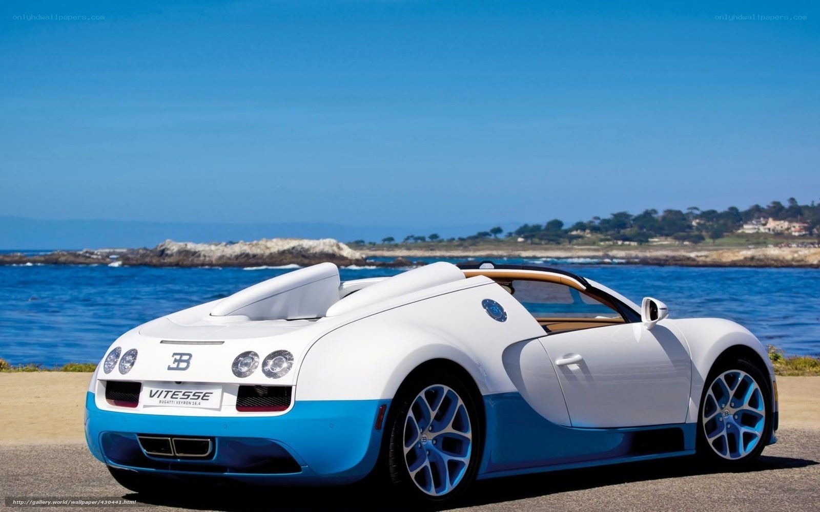 White and blue Bugatti Veyron
