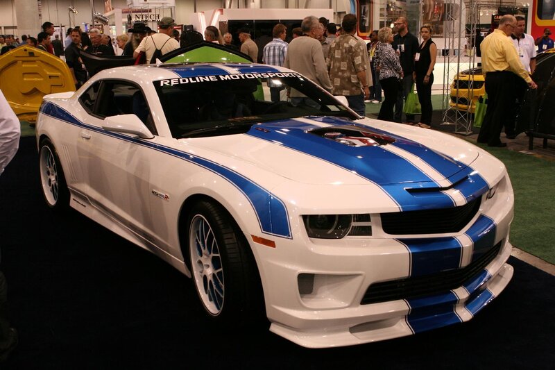 White and Blue Camaro