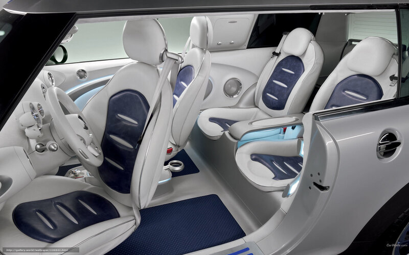white and blue car interior
