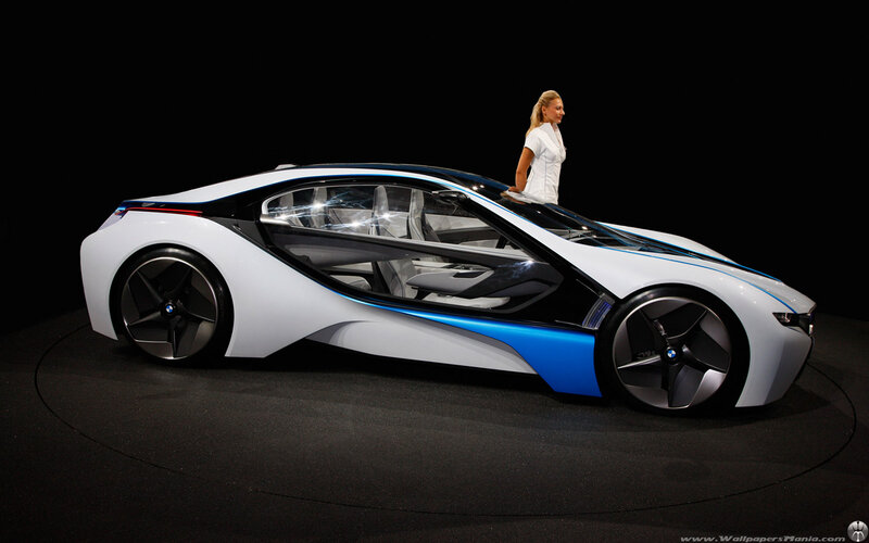 White and Blue Concept Car — Dramatic