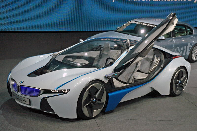 White and Blue Concept Car — Modern