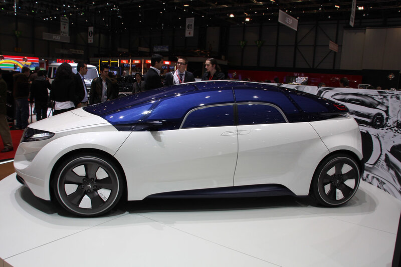 White and Blue Concept Car