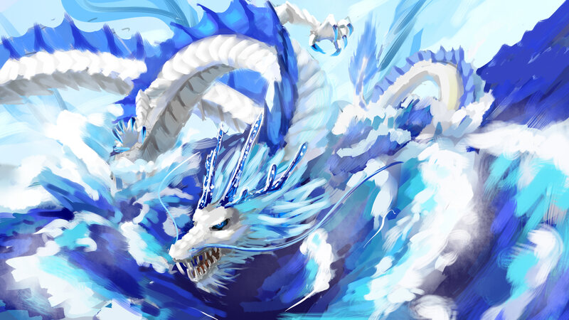 White and Blue Dragon