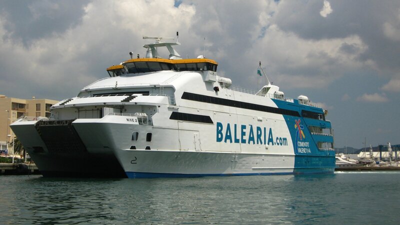 White and Blue Ferry — Overcast
