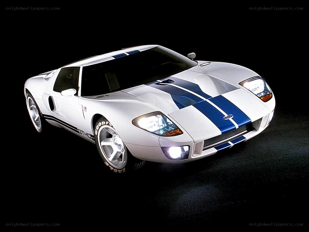 White and blue Ford GT