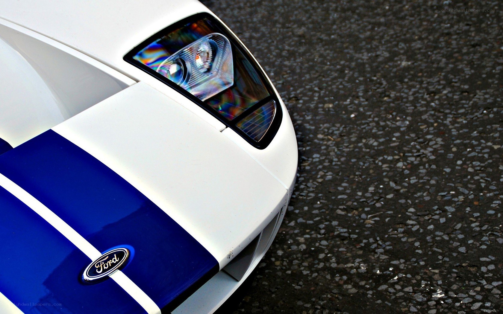 White and blue Ford GT