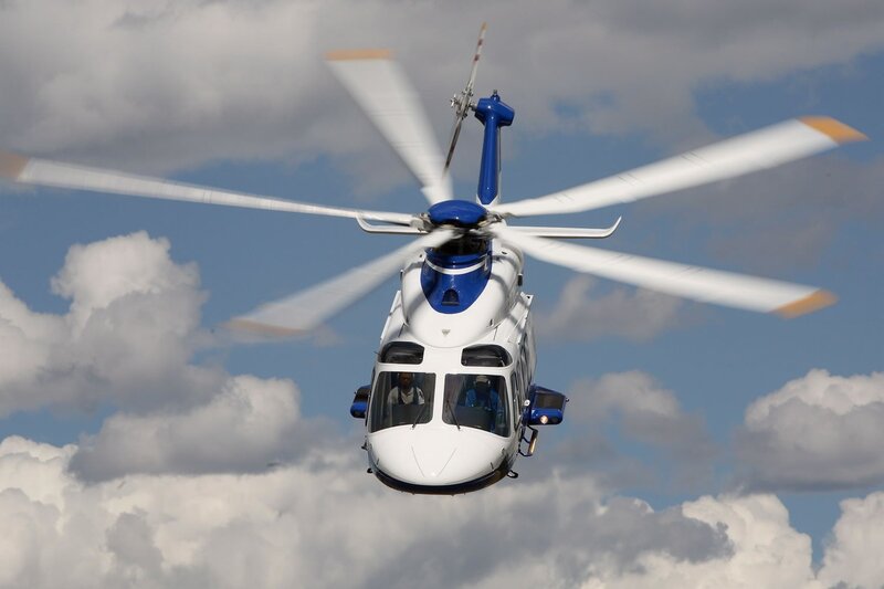 White and Blue Helicopter — Dynamic