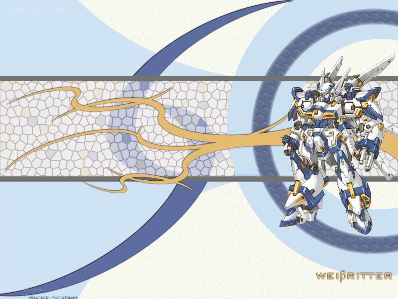 White and blue mecha robot