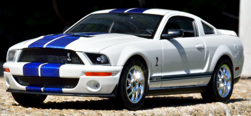 White and Blue Model Car — Neutral