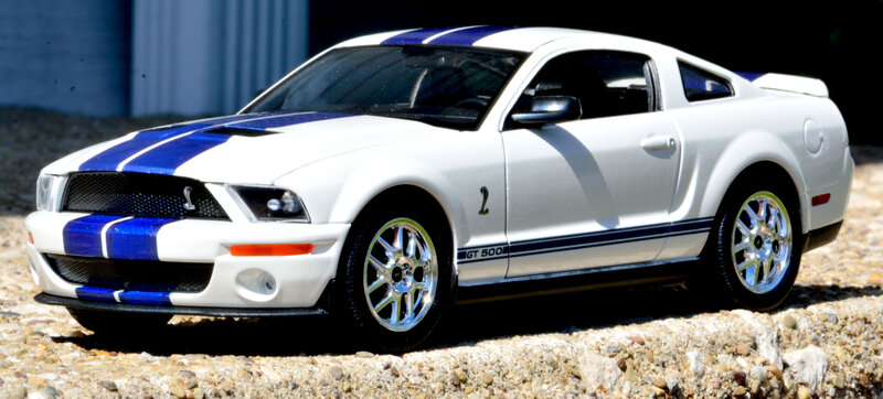 White and Blue Model Car