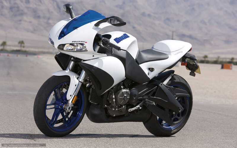 White and Blue Motorcycle — Neutral, Afternoon