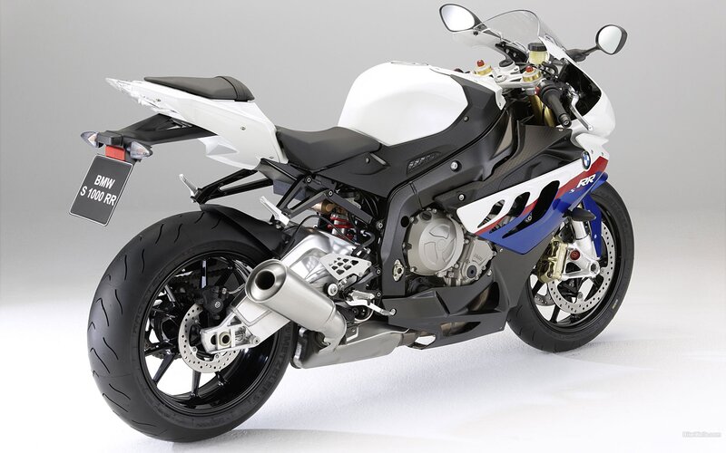 White and Blue Motorcycle — Neutral, Photograph, Exhaust Pipe, Rear Tire, Windshield