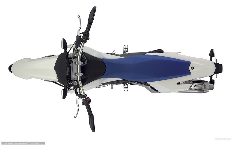 White and Blue Motorcycle — Neutral, Photograph, Handlebars, Seat