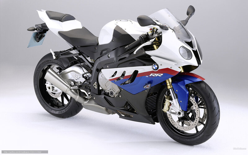 White and Blue Motorcycle — Neutral, Photograph