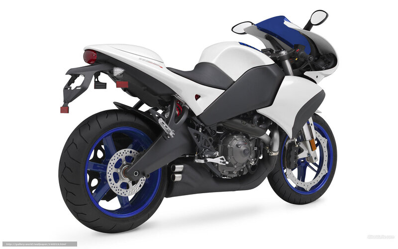 White and Blue Motorcycle — Neutral, Photograph, Wheel