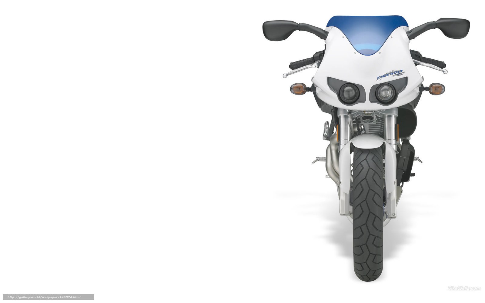 white and blue motorcycle