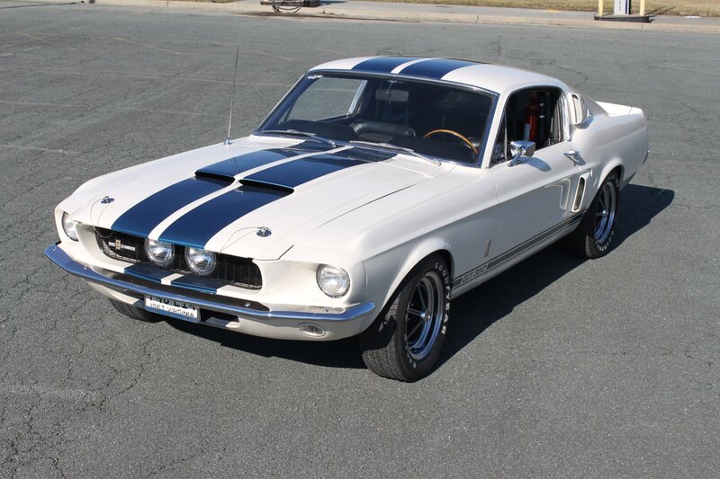 White and Blue Muscle Car — Calm, Afternoon, Photograph