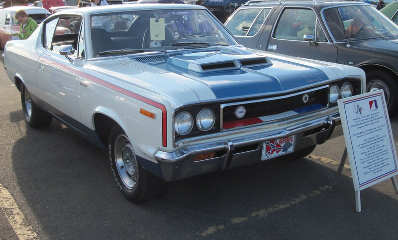 White and Blue Muscle Car — Calm, Afternoon