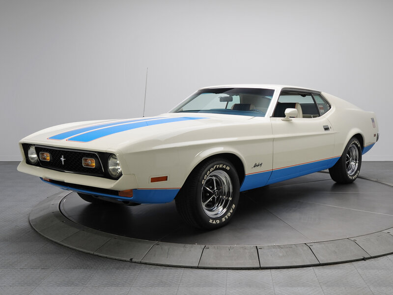 White and Blue Muscle Car — Neutral