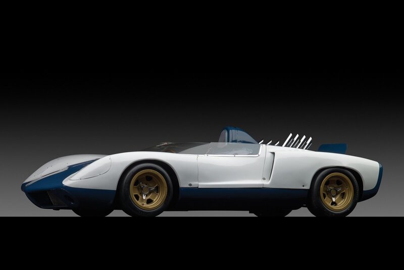 White and Blue Race Car — Dramatic, Photograph, Gold Wheels