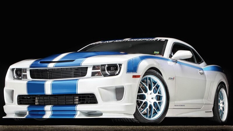 White and Blue Race Car — Dramatic, Photograph, Race Car, Stripes