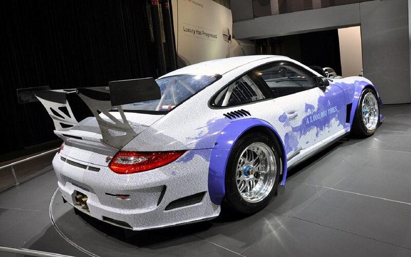 White and Blue Race Car — Neutral, Photograph