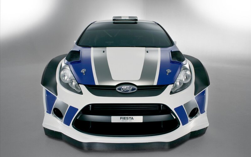 White and Blue Rally Car — Dramatic