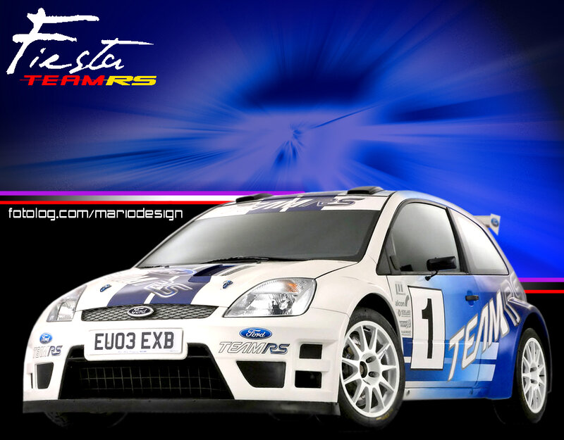 White and Blue Rally Car — Dynamic