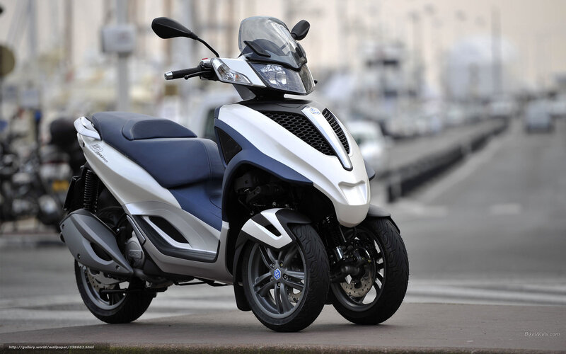 White and Blue Scooter — Neutral, Afternoon