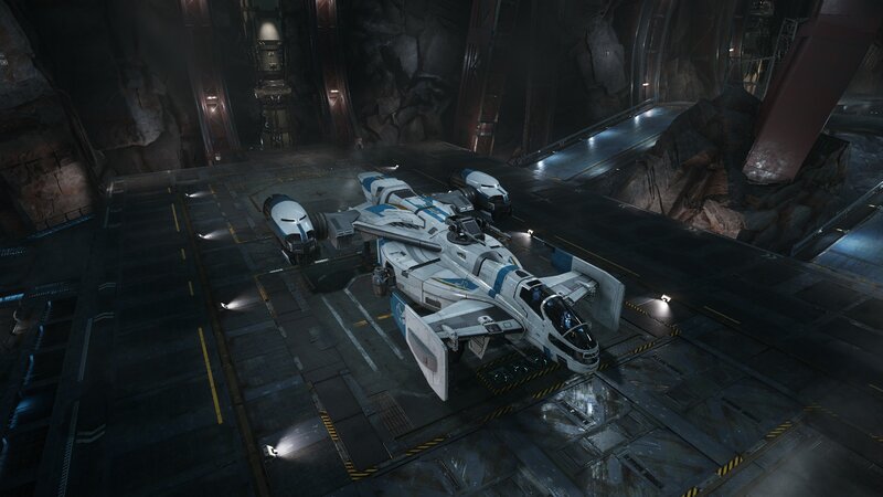 White and Blue Spaceship