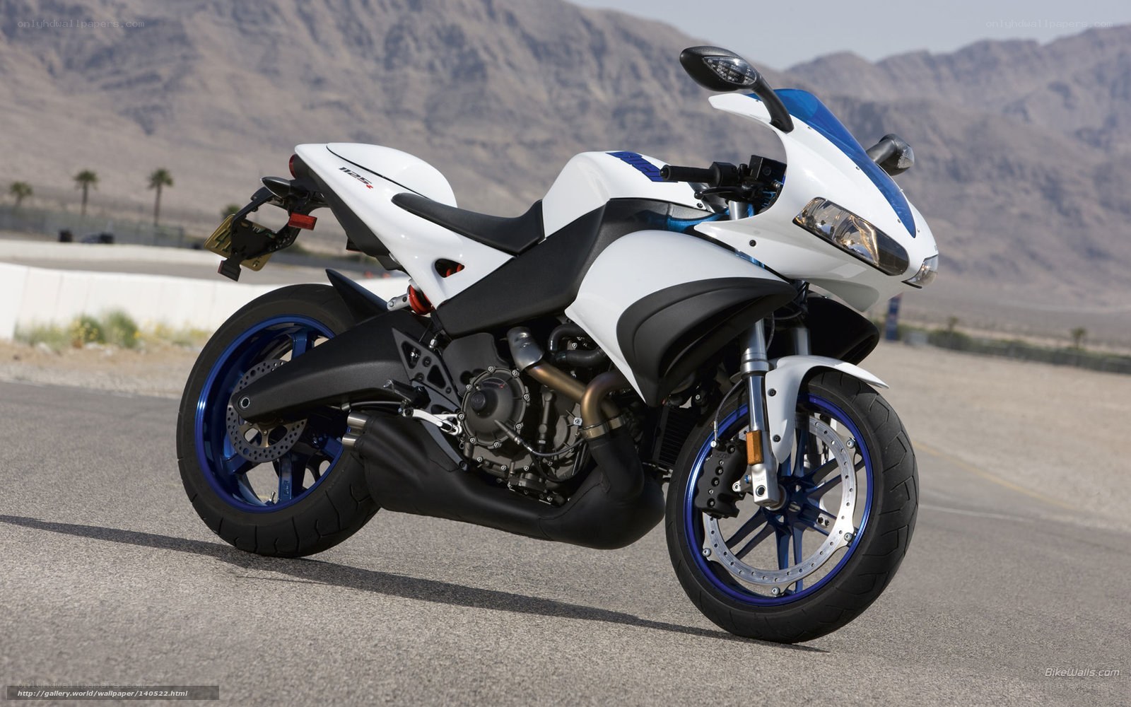 white and blue sport motorcycle