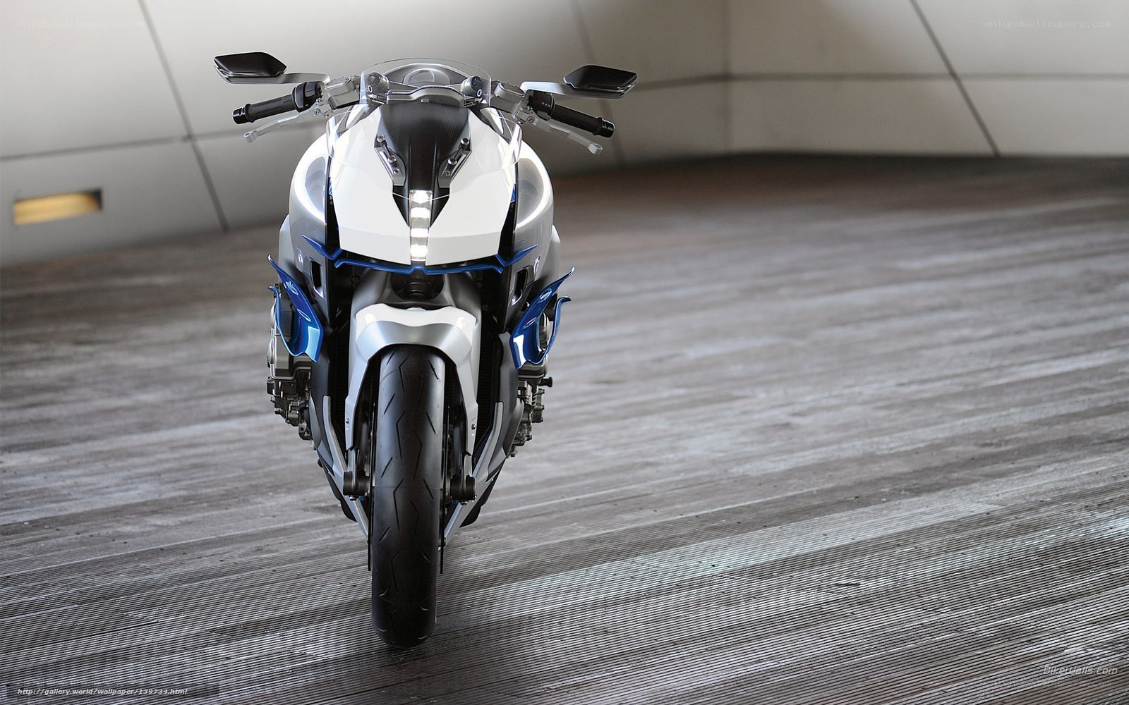 white and blue sport motorcycle