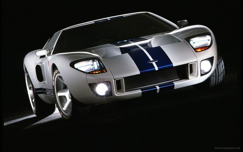 white and blue sports car
