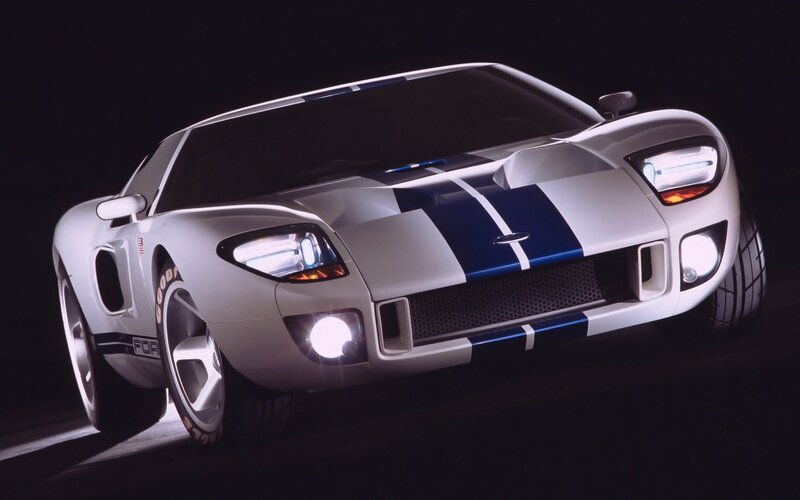 white and blue sports car