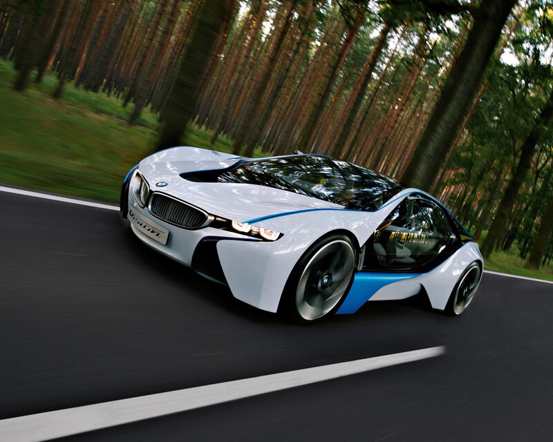 White and Blue Sports Car — Dynamic, Afternoon