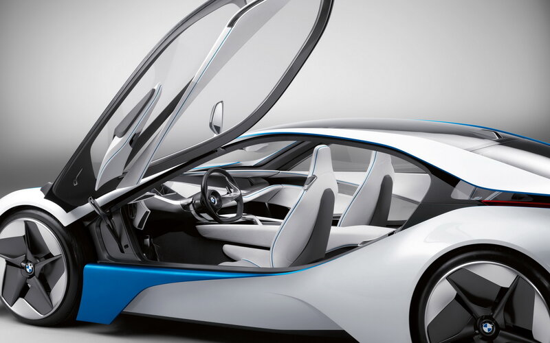 White and Blue Sports Car — Modern