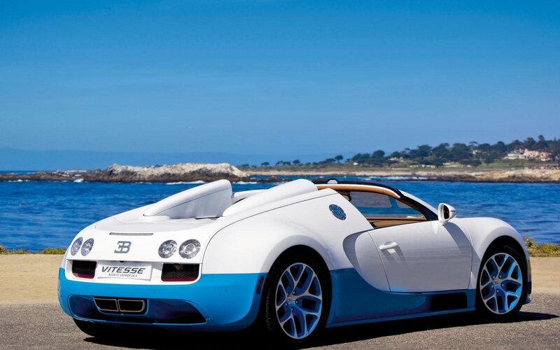 White and Blue Sports Car — Serene