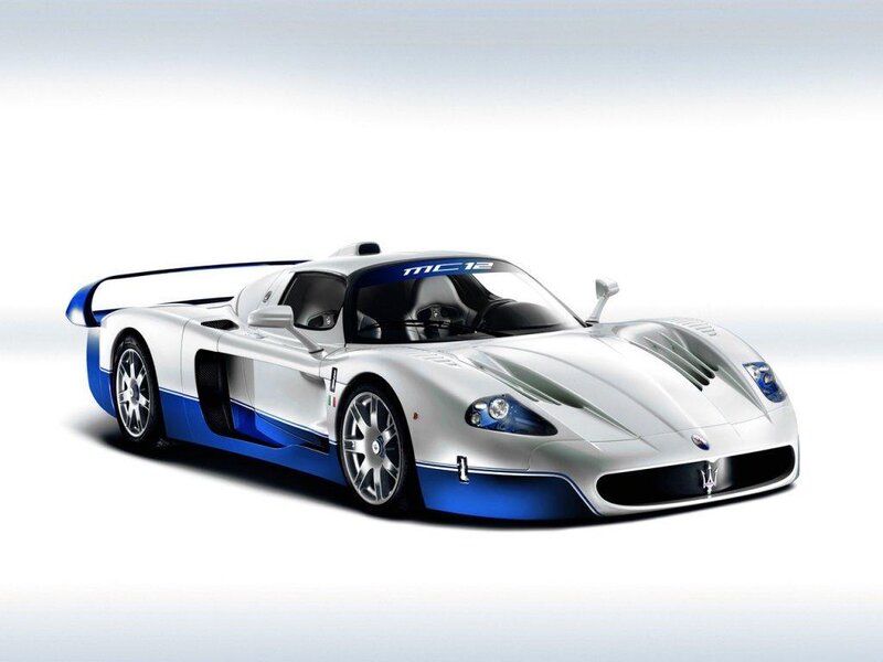 White and Blue Sports Car — Silver, Neutral, Photograph