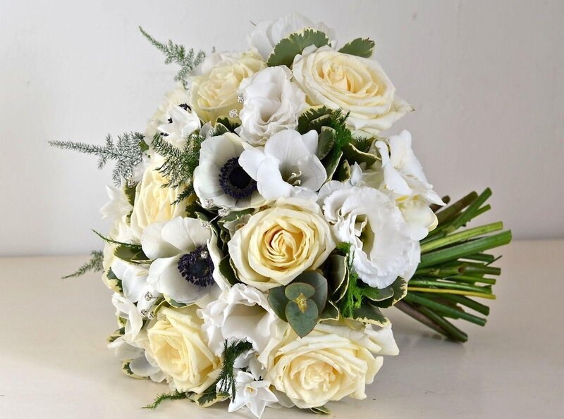 white and cream flower bouquet