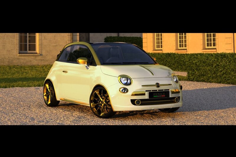 White and Gold Car — Serene, Sunset