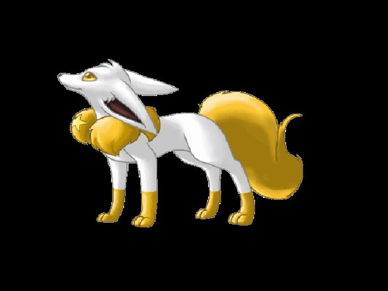 White and Gold Fox-like Creature