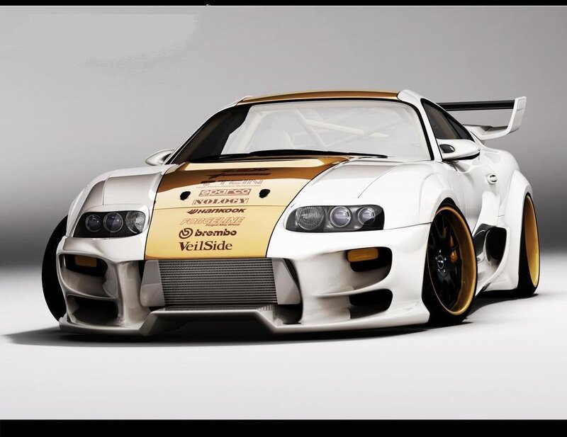 white and gold race car