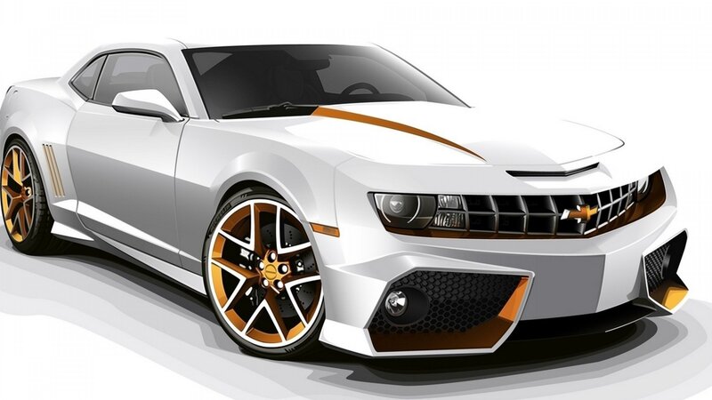 White and gold sports car