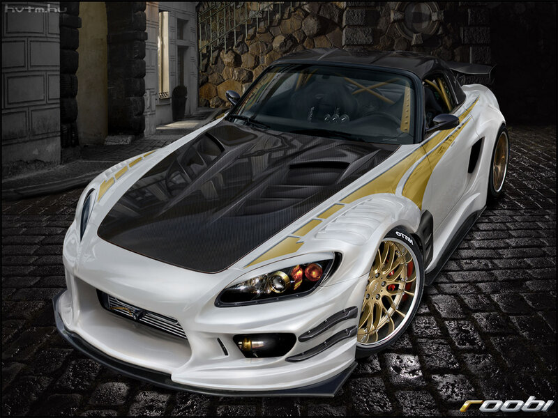 white and gold sports car