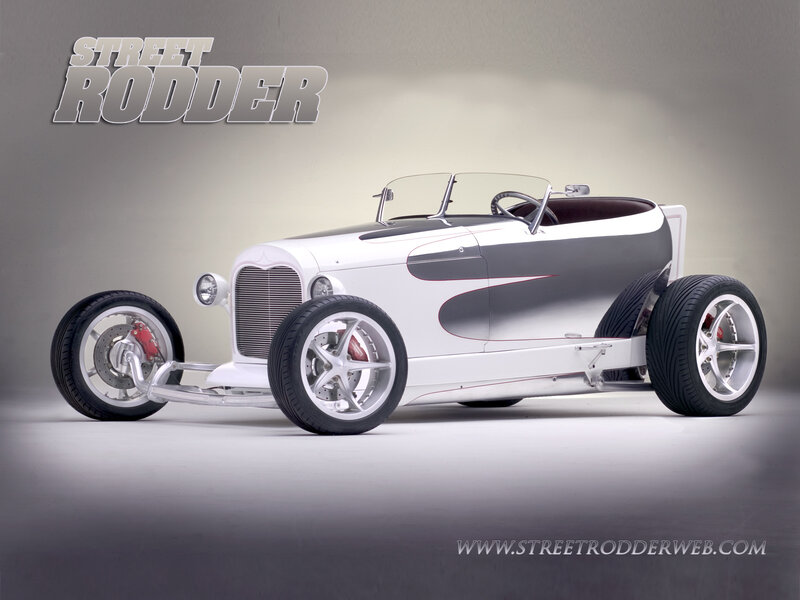 White and Gray Hot Rod