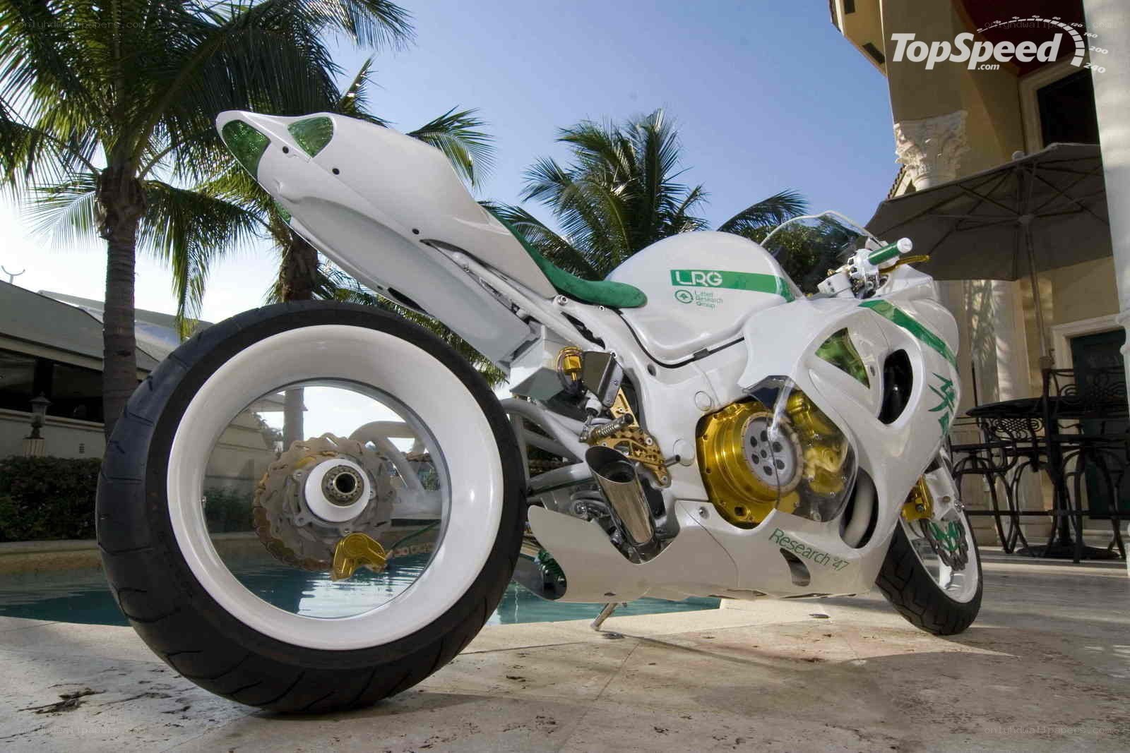 white and green custom motorcycle